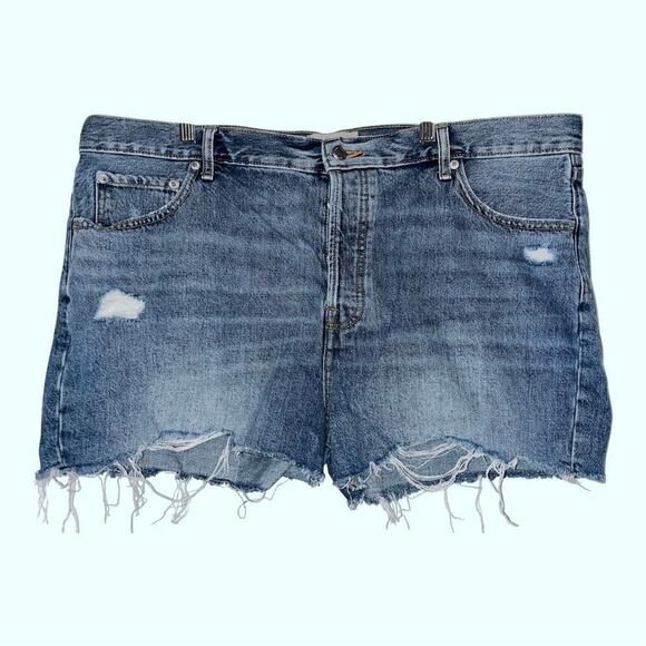 Everlane Pants - EVERLANE The Relaxed '90s Short Jean Cut Offs Button Fly Organic Cotton Size 33